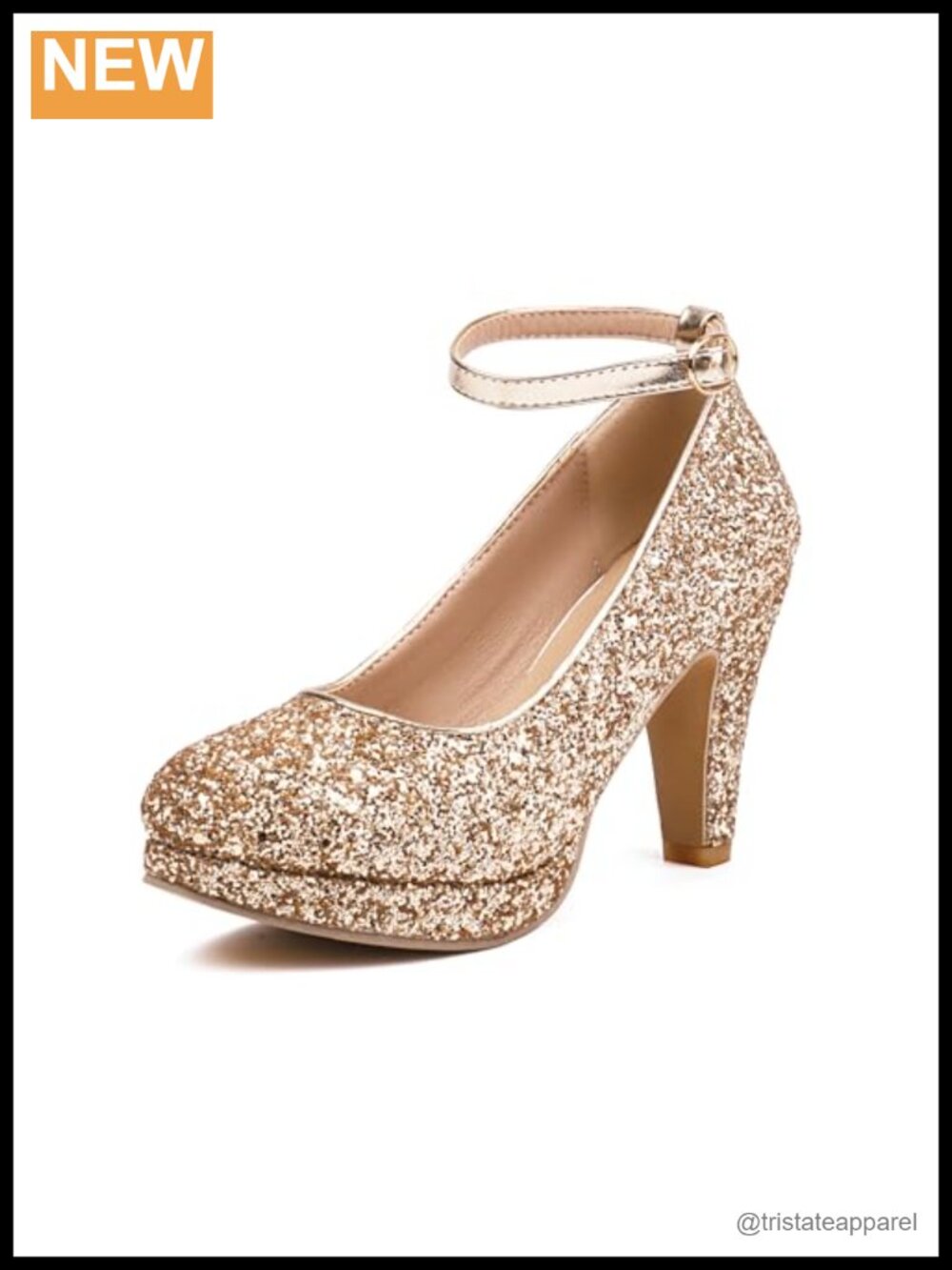 Women's Closed Toe Ankle Strap Block Heels Wedding Party Pumps